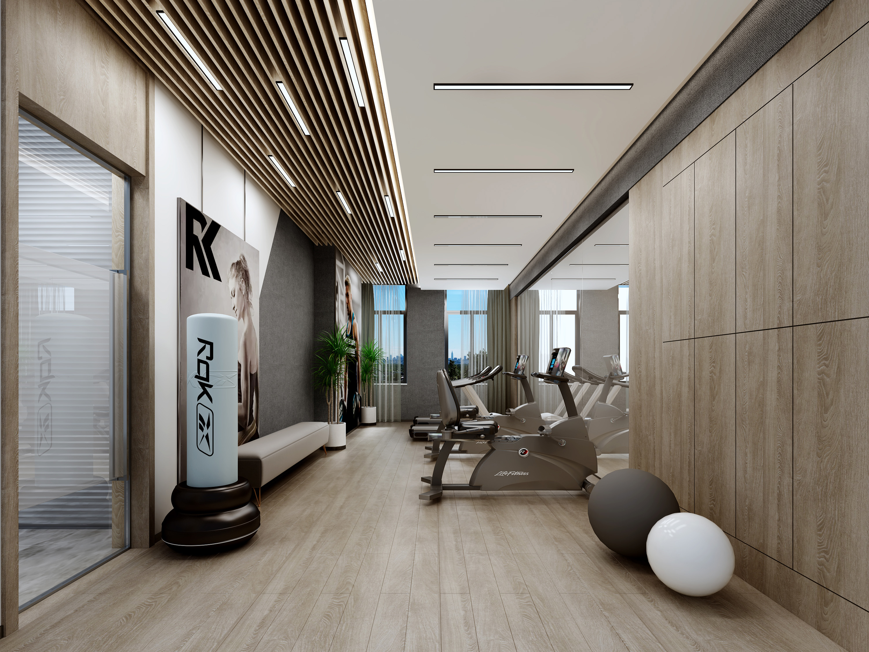 Reasonably arrange the gym equipment to make the Gym more beautiful;Gym's interior decoration