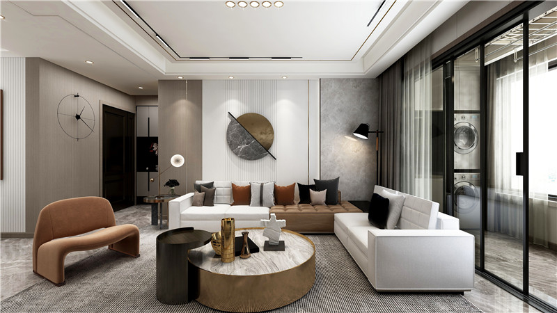 Elegant modern style grey interior decoration whole house design